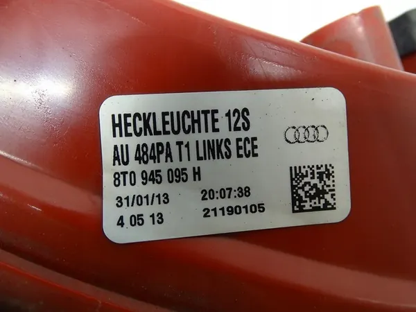 Luz Trasera Izquierda Audi A5 8T 3D Coupe OEM 8T0945095H image 5