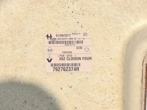 OEM 792762374R Trennwand-Dämmplatte Renault OE image 5