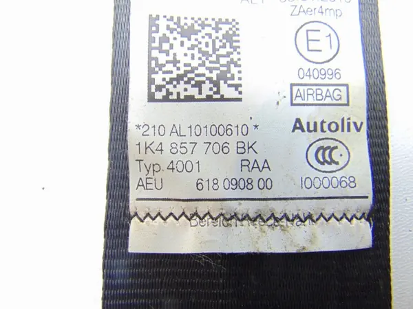 OEM 1K4857706BK Ceinture Avant Droit VW Golf VI - Occasion image 3