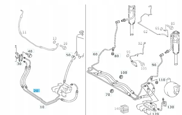 Flexible système ABC OEM A2309975182 Mercedes SL R230 image 2