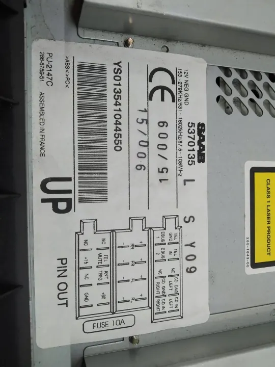 Radio Saab OEM 5370135 pour 9-5 I (1997-2009) image 3