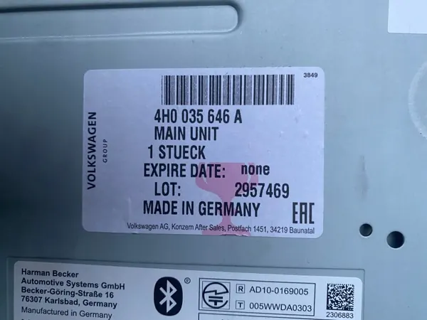 Lecteur DVD SD Audi A8 D4 OEM 4H0035646A - Occasion image 6