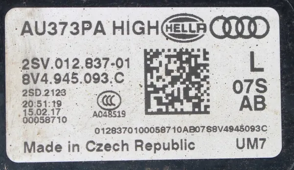 Lámpara LED, Trasera, Izquierda, Audi A3, 8V4945093C image 3