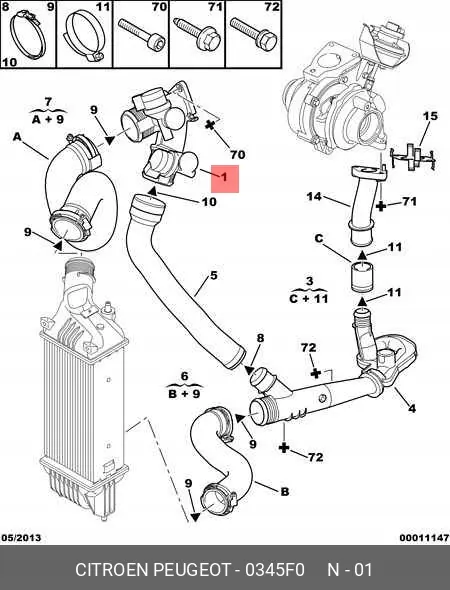 Corpo de borboleta Citroen Peugeot 0345F0 OEM image 6