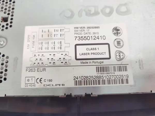 Fiat Doblo II -radio OEM 7355012410 CD 2010-2022 image 3