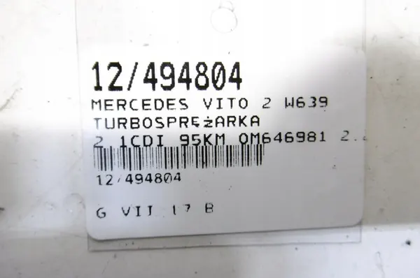 Turbocompresor MERCEDES VITO 2 W639 image 6