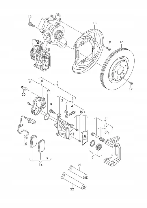 Jarrupuristinteline taka L/P 330mm Audi Q5 OEM 80A 615 425 A image 8