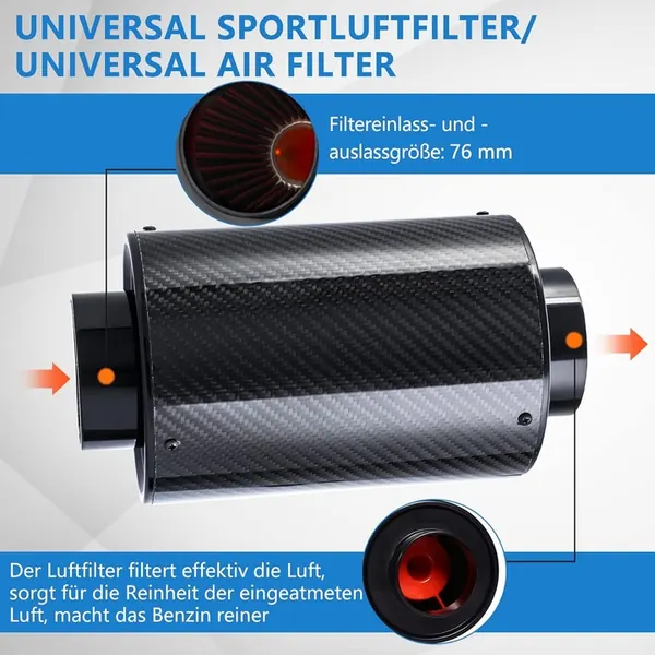 Filtre à air 76 mm CarBole image 4