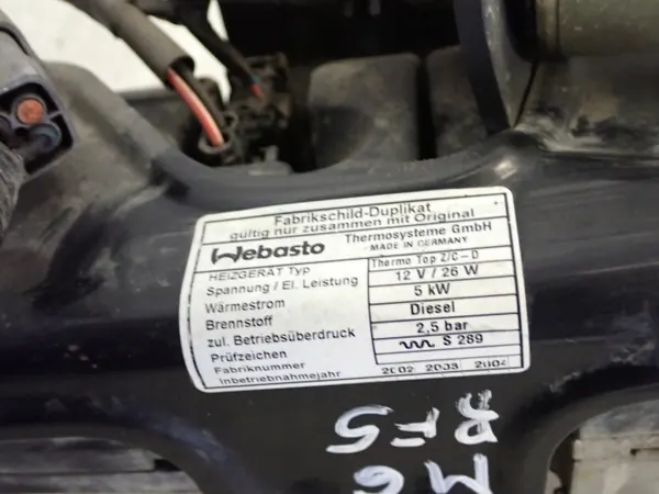 Aquecedor Webasto Mazda 6 2.0D RF5C 02-05 OEM image 4