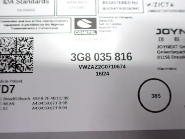 Unité d'affichage navigation OEM 3G8035816 pour VW Touran image 10