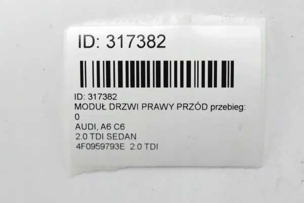 Módulo Porta Dianteira Esquerda Audi A6 C6 OEM 4F0959793E image 6