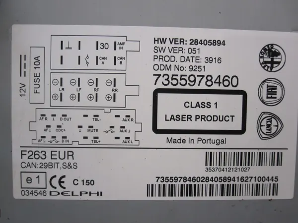 Fiat OE Radio CD OEM 7355978460 Doblo II Lift:lle image 10