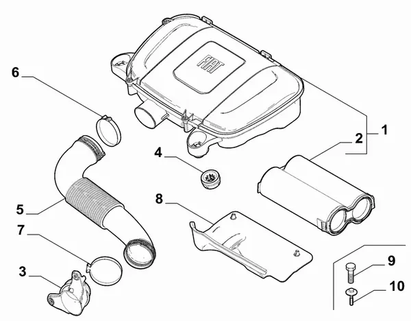 FIAT 500 1.0 Ilmansuodattimen Kotelo OEM Mopar 52149229 image 2