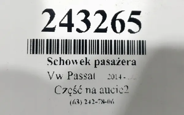 Boîte à gants passager OEM 3G1857097Q VW Passat B8 image 3