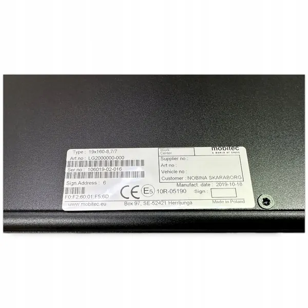 20758166 VOLVO Placa de destino de ônibus, direita image 2