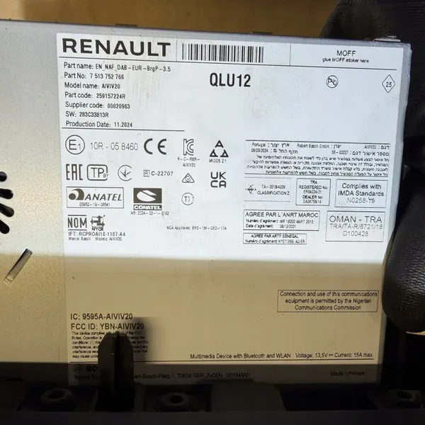 Radio Navigation Renault Trafic III/IV 2021-2022 OEM 259157224R image 8