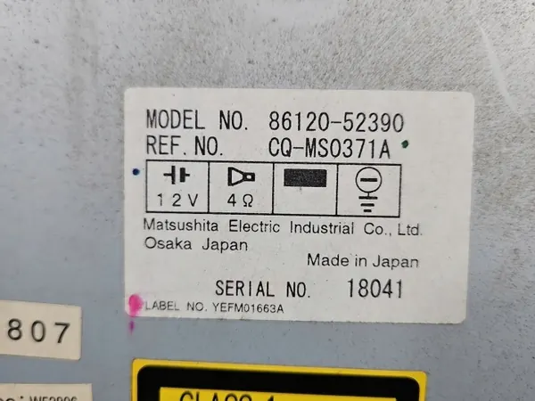 Radio de fábrica OEM 86120-52390 para Toyota Yaris I image 4