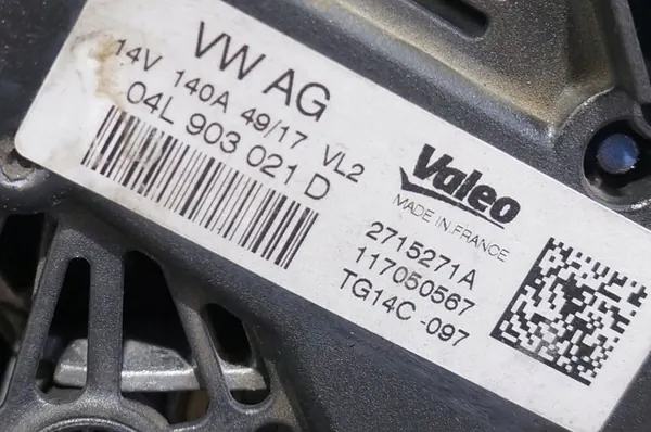 ALTERNATOR VW GOLF VII T-ROC PASSAT B8 1,6 2,0 TDI 04L903021D image 3