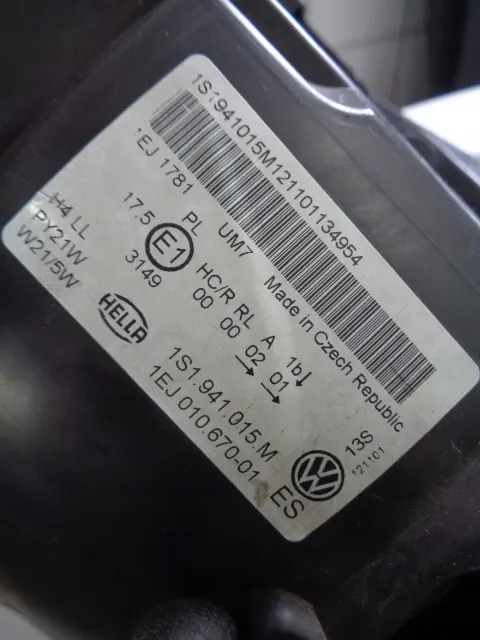 Vasen ajovalo VW UP! 2011-2016 OEM 1S1941015M image 10