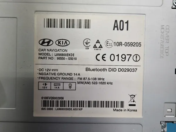 Radio d'origine OEM 96550-G5010 pour Kia Niro I 2016-2022 image 6