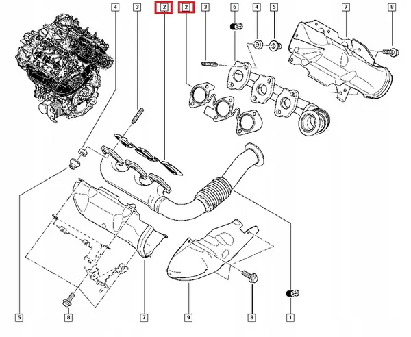 Junta de Coletor de Escape Infiniti V9X 3.0 image 5