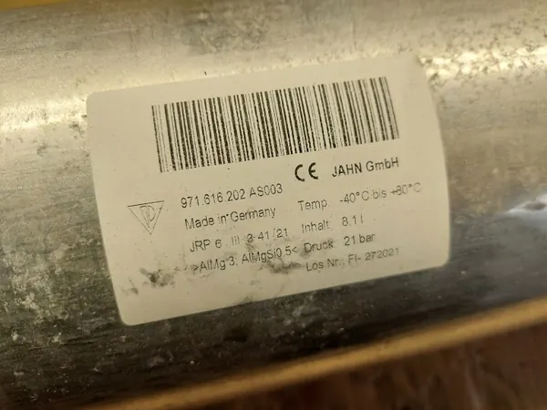 Ilmasäiliö OEM 971616202 Bentley GT 21r 3SD:lle image 5