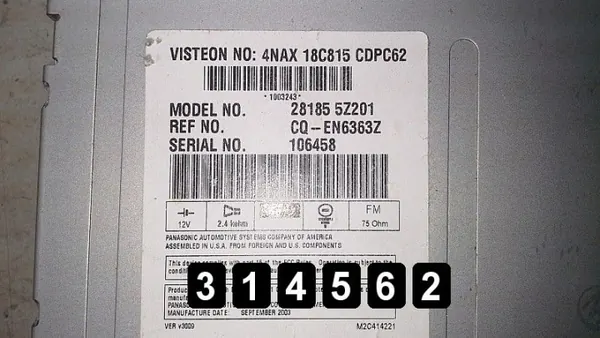 Nissan CD-vaihtaja OEM AM-314562 Quest 2004 image 3