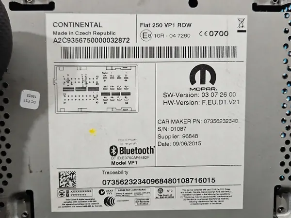 Radio d'origine Fiat Ducato IV OEM 07356232340 image 5