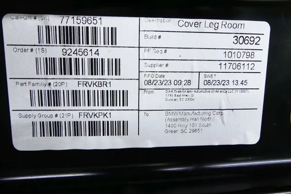 OEM 7944609 Cache Console Inférieur pour BMW X3 G01 LCI image 4