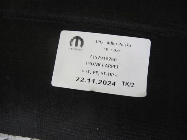 Fiat 600 tavaratilan hyllymatto OEM 7357916760 2023- image 4