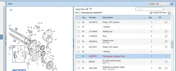 Capa da correia de distribuição VOLVO XC90 I 32267911 image 7