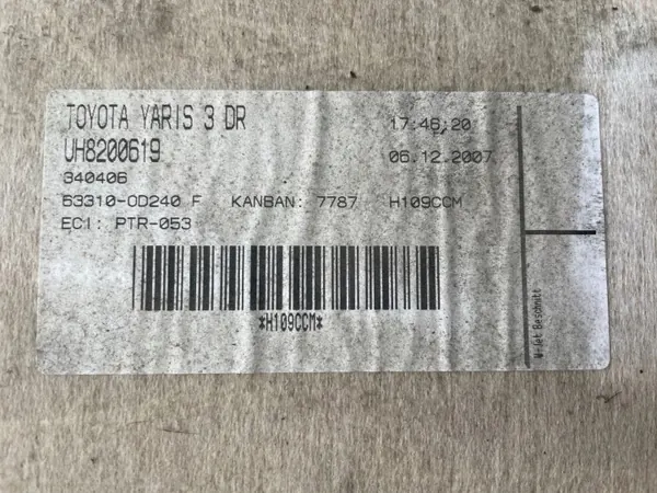 Toyota Yaris II 3D Takfoder OEM 63310-0D240 image 6