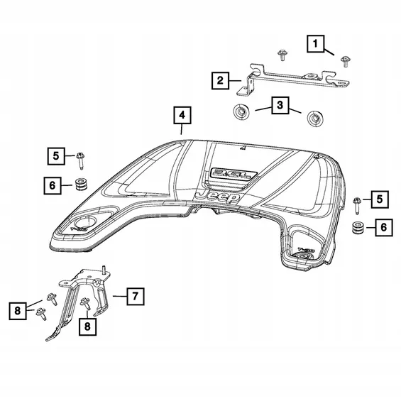 Support de Couvercle Moteur Jeep Wrangler JL Gladiator 3.6L OEM 05281949AB image 2