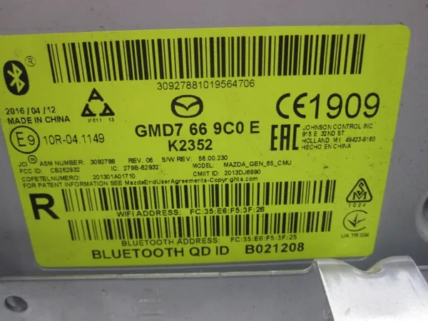 Rádio Mazda 6 III GJ OEM GMD7669C0E CD Navegação Ecrã image 9