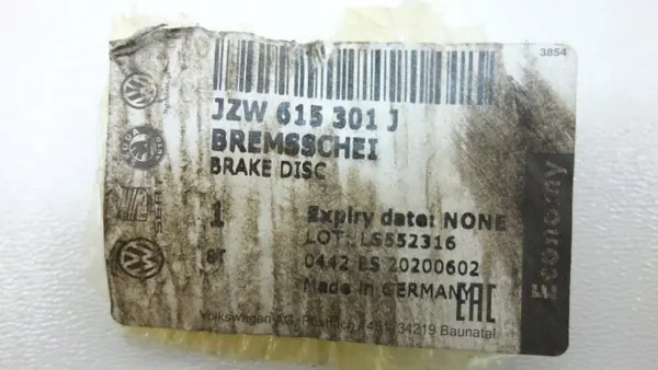 Fram Bromsskiva OEM JZW615301J 288mm Begagnad image 5