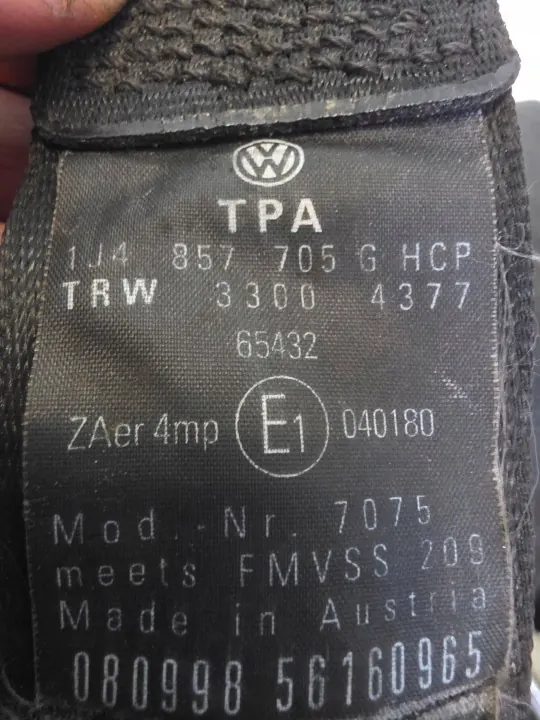 Fram säkerhetsbälte OEM E1040180 Volkswagen Golf IV image 3