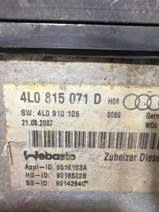 Webasto Audi Q7 4L 4L0815071D 3.0L Diesel 2007 image 5