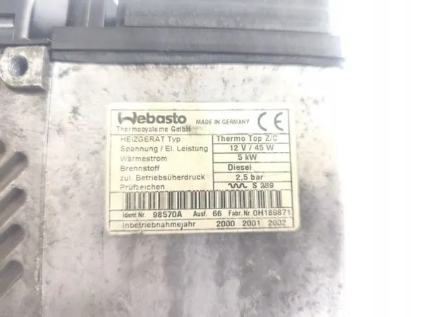 Webasto Diesel Standkachel 92255B Gebruikt image 5