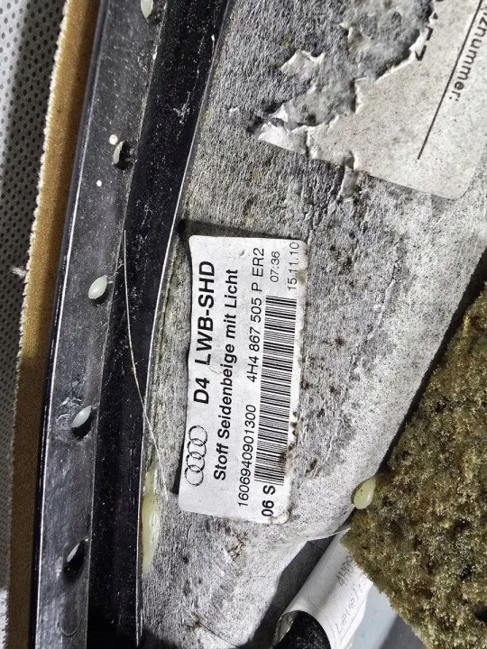 Tecido de teto preto OEM 4H4867505P para Audi A8 D4 image 5