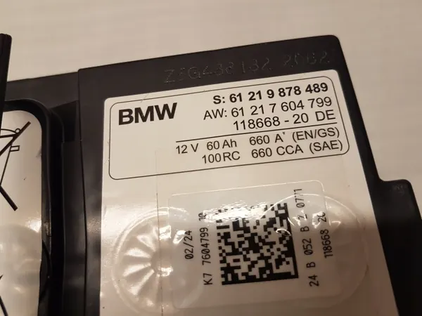 BMW OEM 7604799 9878489 AGM Batterie 60Ah 660A image 3