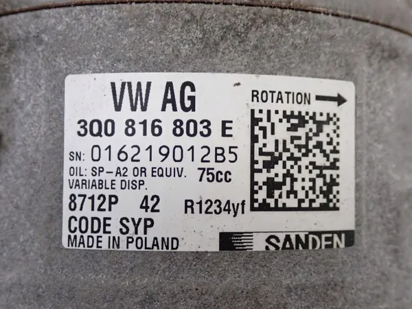 Compresor A/C OEM 3Q0816803E para VW T-Roc/T-Cross image 5