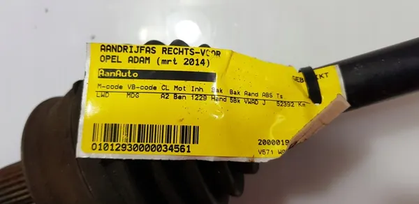 Opel Adam 1.2 Arbre de Transmission Droit 13248652 image 6