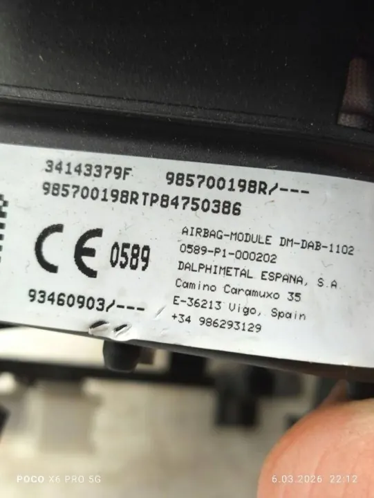 Fahrerairbag Renault Trafic III OEM 985700198R image 8