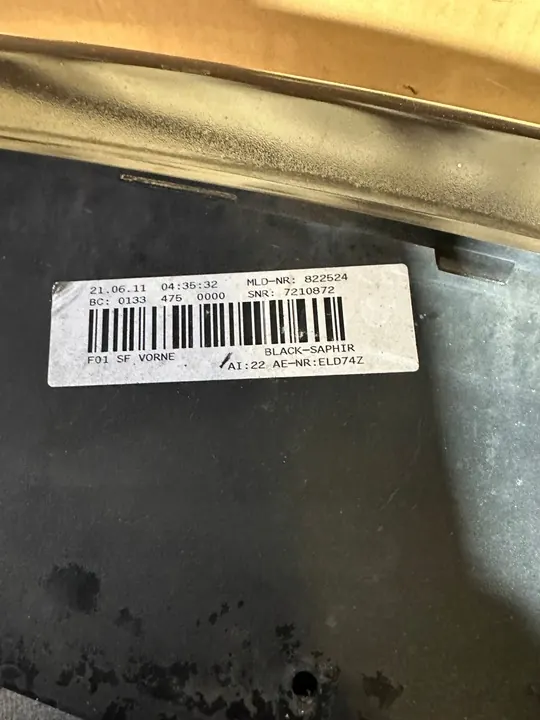 Paraurti anteriore BMW 7 VII F01 F02 08-12 image 8