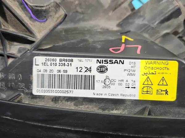 Vasen Xenon Ajovalaisin Nissan Qashqai I J10 10-13 OEM 26060BR60B image 4