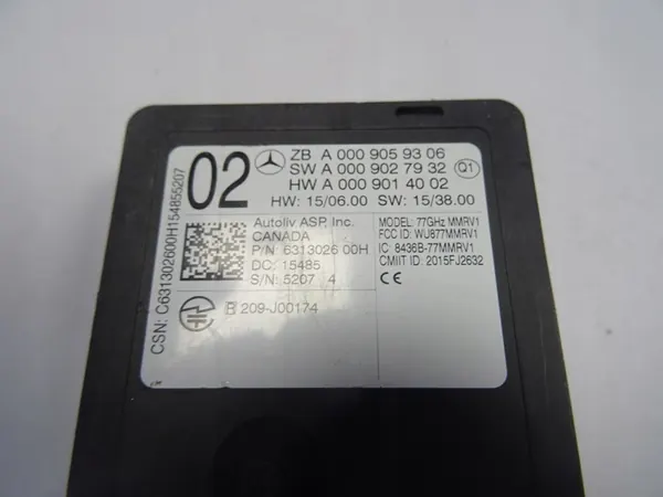 Radar Sensor Mercedes W213 A0009059306 image 2