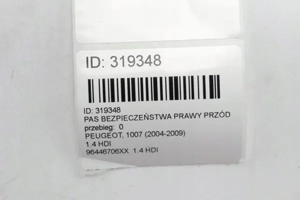 OEM 96446706XX Rechter Vordersitzgurt Peugeot 1007 image 5