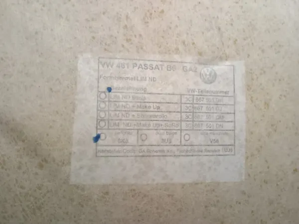 VW Passat B6 Limousine Dachhimmel OEM 3C5867501DK image 6