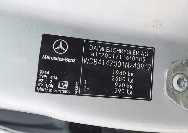 Junta do capô Mercedes Vaneo W414 OEM VANEOUSZM image 6