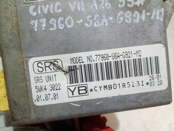 Module Capteur Airbag Honda OEM 77960S6AG921M2 image 7